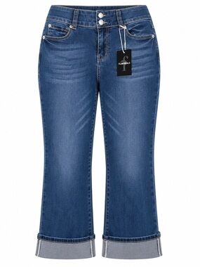 Flamingals Medium Cuffed Capri Jeans High Rise Stretch Denim NWT